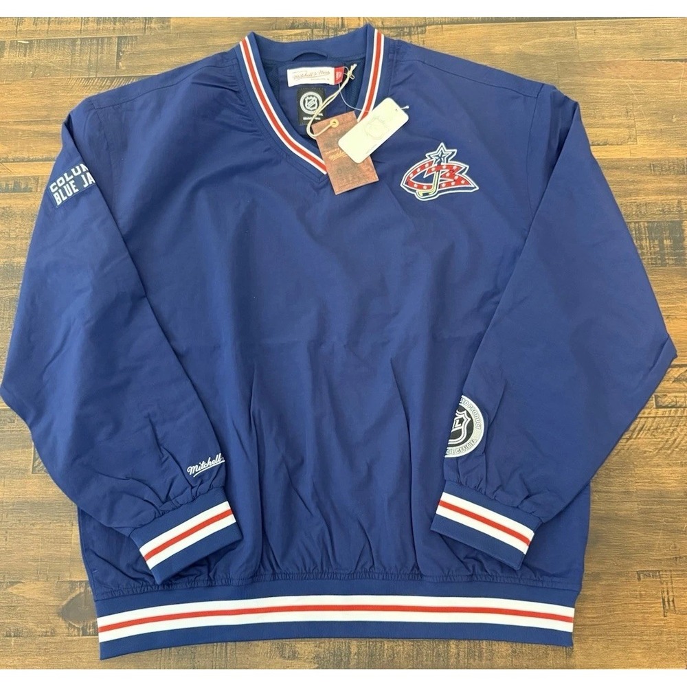 Mitchell & Ness Columbus Blue Jackets NHL Pullover Windbreaker Jacket Large $100